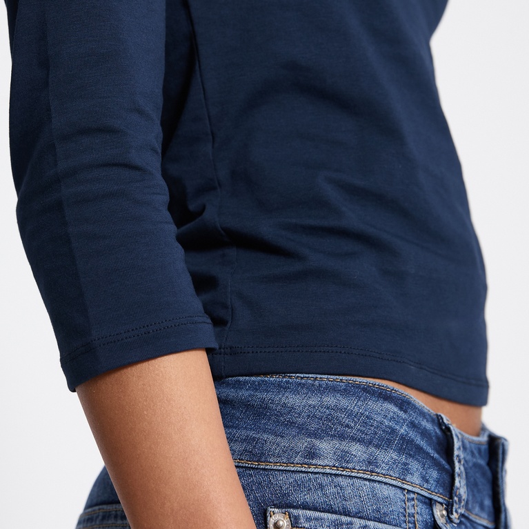 Boat neck 3/4 sleeve top "Desire" Dark Blue